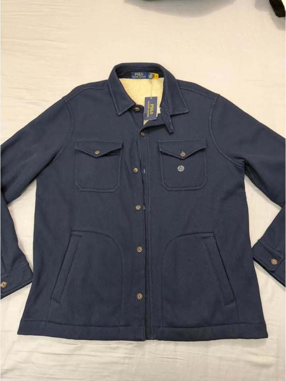 Polo Ralph Lauren Sherpa-Lined Corduroy Shirt Jacket New Mens Size Large $120
